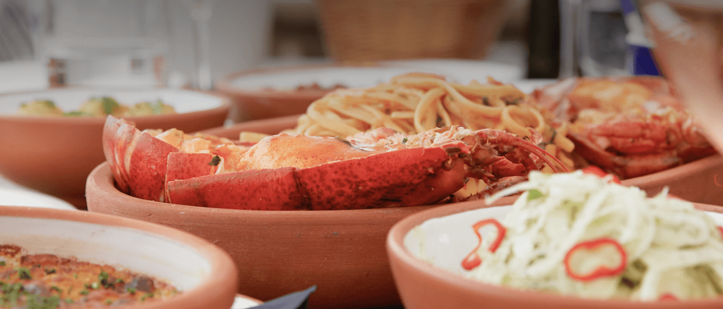 A close up shot of the lobster served as part of the French and Mediterranean cuisine at La Guerite restaurant at D Maris Bay.